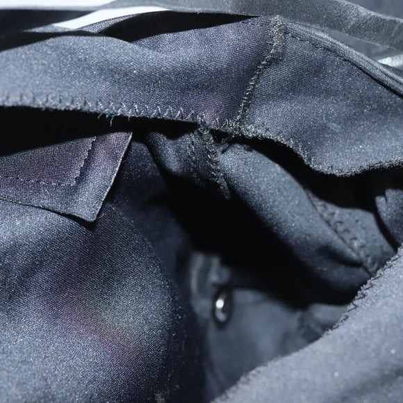 FENDI Hand Bag Cotton Black Silver Auth 134172