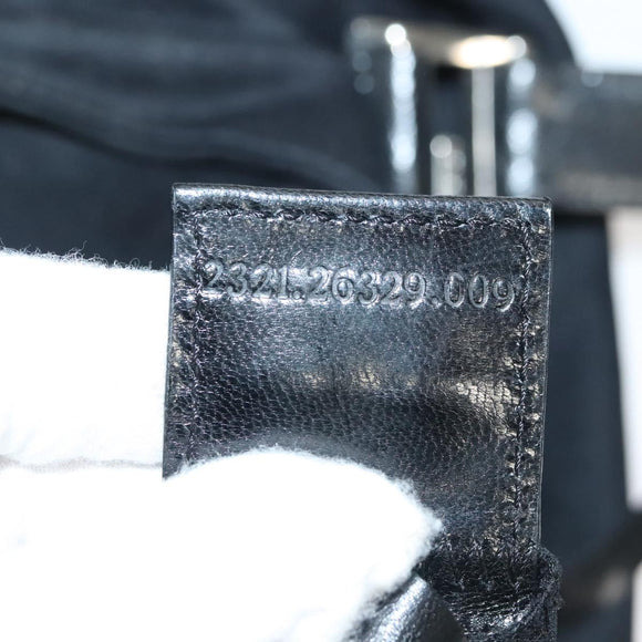 FENDI Hand Bag Cotton Black Silver Auth 134172