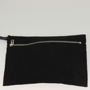 FENDI Hand Bag Cotton Black Silver Auth 134172-21