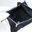 FENDI Hand Bag Cotton Black Silver Auth 134172-23