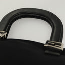 FENDI Hand Bag Cotton Black Silver Auth 134172-14