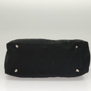 FENDI Hand Bag Cotton Black Silver Auth 134172-5