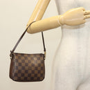 LOUIS VUITTON Damier Ebene Trousse Makeup Pouch N51982 LV Auth 134173-21