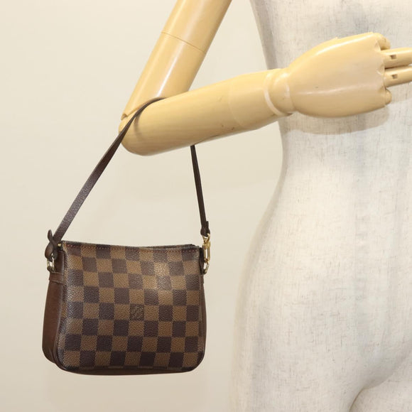LOUIS VUITTON Damier Ebene Trousse Makeup Pouch N51982 LV Auth 134173