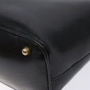 GUCCI Bamboo Hand Bag Leather Black Gold 000 781 0295 Auth 134179-8