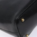 GUCCI Bamboo Hand Bag Leather Black Gold 000 781 0295 Auth 134179-15