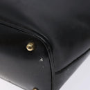 GUCCI Bamboo Hand Bag Leather Black Gold 000 781 0295 Auth 134179-16