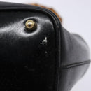 GUCCI Bamboo Hand Bag Leather Black Gold 000 781 0295 Auth 134179-9