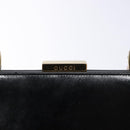 GUCCI Bamboo Hand Bag Leather Black Gold 000 781 0295 Auth 134179-18