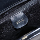 GUCCI Bamboo Hand Bag Leather Black Gold 000 781 0295 Auth 134179-19