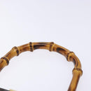 GUCCI Bamboo Hand Bag Leather Black Gold 000 781 0295 Auth 134179-14