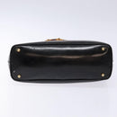 GUCCI Bamboo Hand Bag Leather Black Gold 000 781 0295 Auth 134179-5