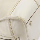 LOEWE Anagram Amazona 36 Hand Bag Leather White Silver Auth 134180-15
