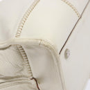 LOEWE Anagram Amazona 36 Hand Bag Leather White Silver Auth 134180-17