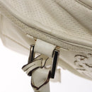 LOEWE Anagram Amazona 36 Hand Bag Leather White Silver Auth 134180-10