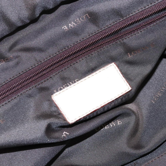 LOEWE Anagram Amazona 36 Hand Bag Leather White Silver Auth 134180