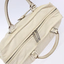 LOEWE Anagram Amazona 36 Hand Bag Leather White Silver Auth 134180-6