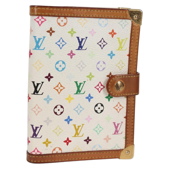 LOUIS VUITTON Multicolor Agenda PM Day Planner Cover White R21074 Auth 134196