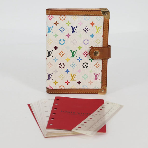 LOUIS VUITTON Multicolor Agenda PM Day Planner Cover White R21074 Auth 134196
