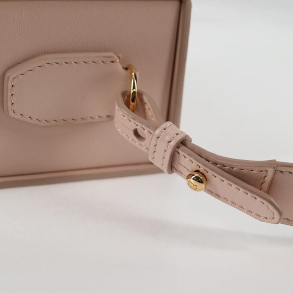 FENDI box Shoulder Bag Leather Pink Gold Auth 134203M