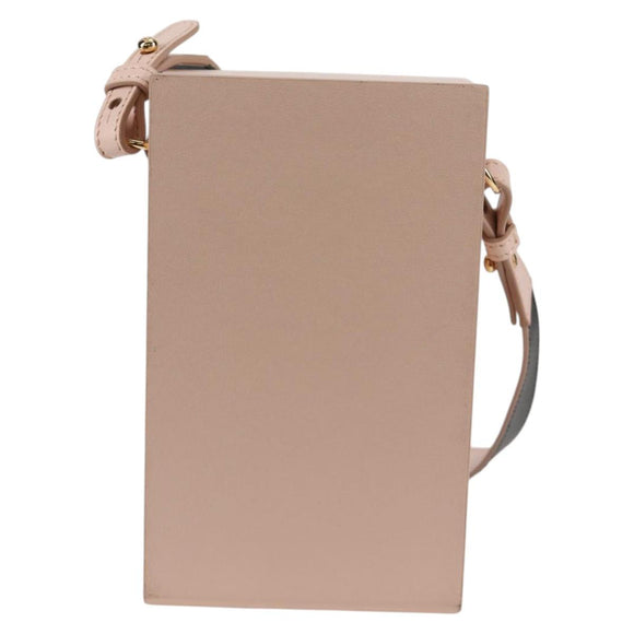FENDI box Shoulder Bag Leather Pink Gold Auth 134203M