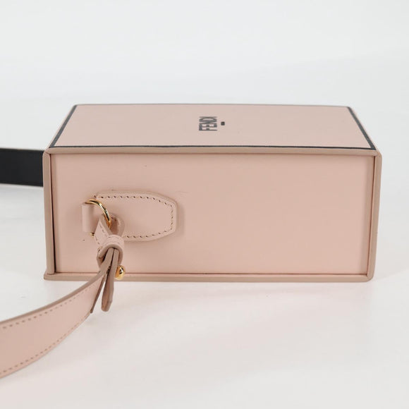 FENDI box Shoulder Bag Leather Pink Gold Auth 134203M