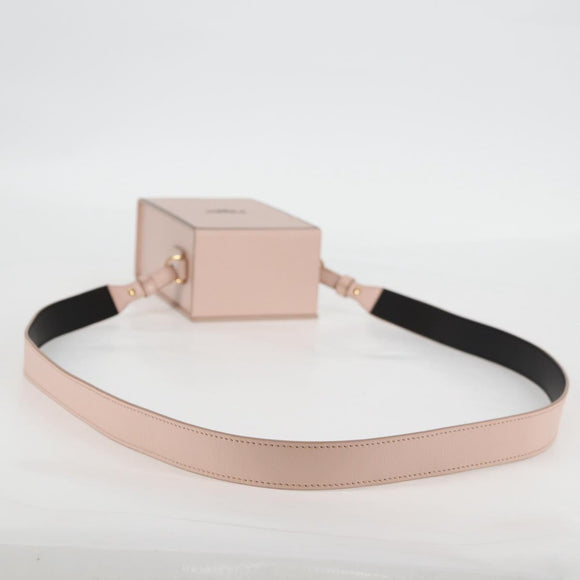 FENDI box Shoulder Bag Leather Pink Gold Auth 134203M