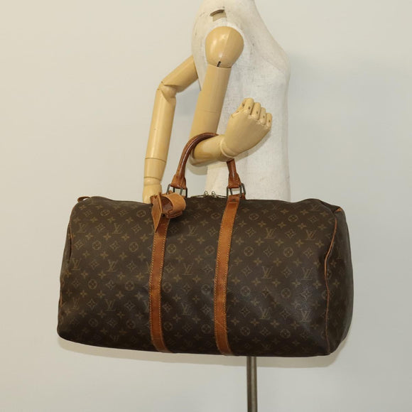 LOUIS VUITTON Monogram Keepall 55 Boston Bag M41424 LV Auth 134208