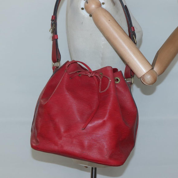 LOUIS VUITTON Epi Petit Noe Shoulder Bag Red M44107 LV Auth 134214