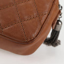 CHANEL Matelasse 25 Chain Shoulder Bag Leather Brown Silver CC Auth 134215-19
