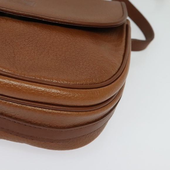 Burberrys Shoulder Bag Leather Brown Gold Auth 134218