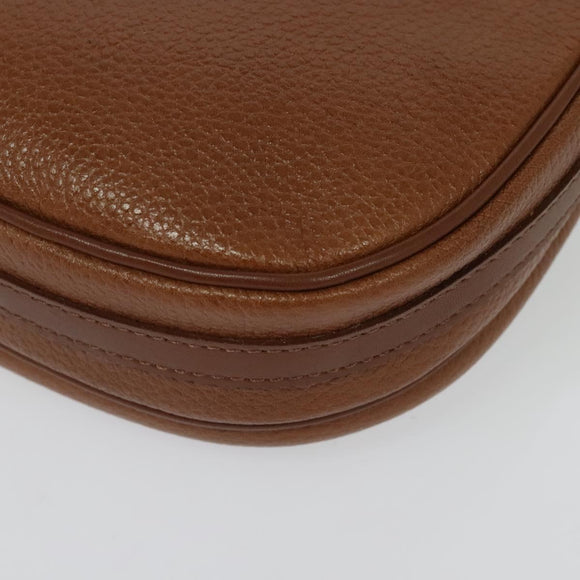Burberrys Shoulder Bag Leather Brown Gold Auth 134218