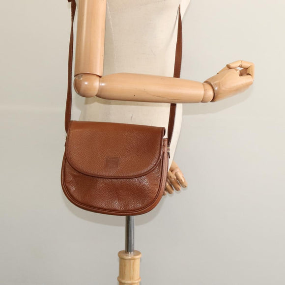 Burberrys Shoulder Bag Leather Brown Gold Auth 134218