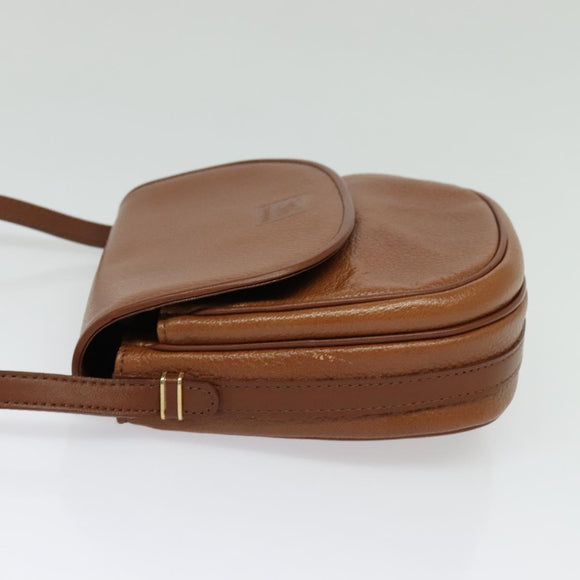 Burberrys Shoulder Bag Leather Brown Gold Auth 134218