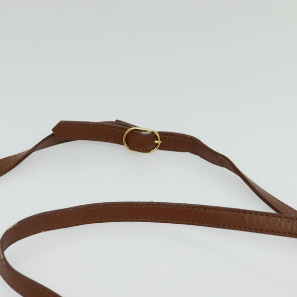 Burberrys Shoulder Bag Leather Brown Gold Auth 134218