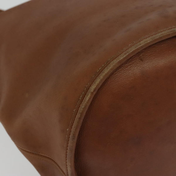 Coach Shoulder Bag Leather Brown Gold Auth 134219