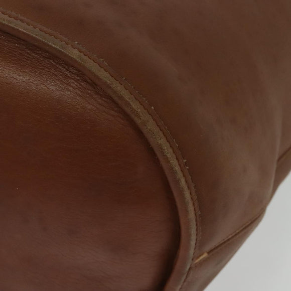 Coach Shoulder Bag Leather Brown Gold Auth 134219