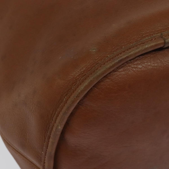 Coach Shoulder Bag Leather Brown Gold Auth 134219