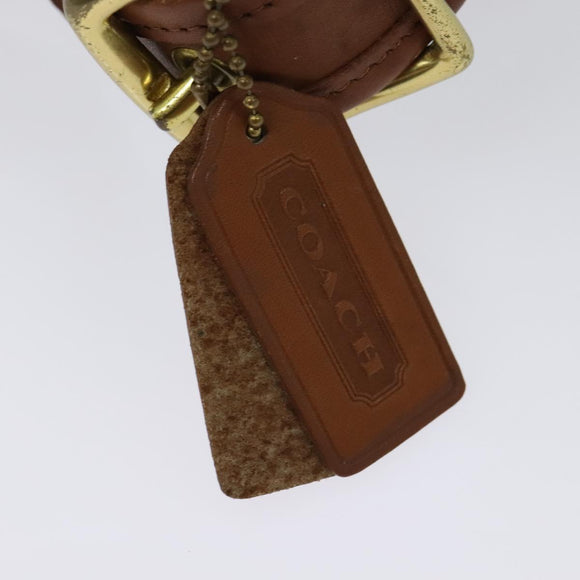 Coach Shoulder Bag Leather Brown Gold Auth 134219