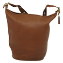 Coach Shoulder Bag Leather Brown Gold Auth 134219-13