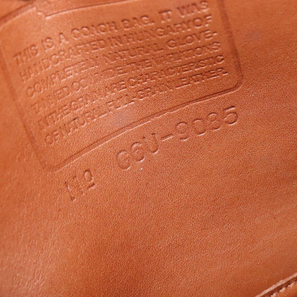 Coach Shoulder Bag Leather Brown Gold Auth 134219