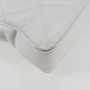 CHANEL Matelasse Chain Shoulder Bag Lamb Skin White CC Auth 134221-17