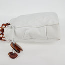 CHANEL Matelasse Chain Shoulder Bag Lamb Skin White CC Auth 134221-4