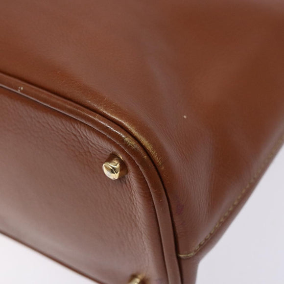 GUCCI Bamboo Hand Bag Leather Brown Gold 000 1186 0289 Auth 134226