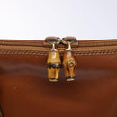 GUCCI Bamboo Hand Bag Leather Brown Gold 000 1186 0289 Auth 134226-15