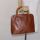 GUCCI Bamboo Hand Bag Leather Brown Gold 000 1186 0289 Auth 134226-23