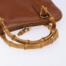 GUCCI Bamboo Hand Bag Leather Brown Gold 000 1186 0289 Auth 134226-7