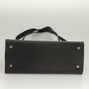 Salvatore Ferragamo Gancini Shoulder Bag Leather Black Gold Auth 134227-10