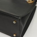 Salvatore Ferragamo Gancini Shoulder Bag Leather Black Gold Auth 134227-12