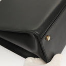 Salvatore Ferragamo Gancini Shoulder Bag Leather Black Gold Auth 134227-13